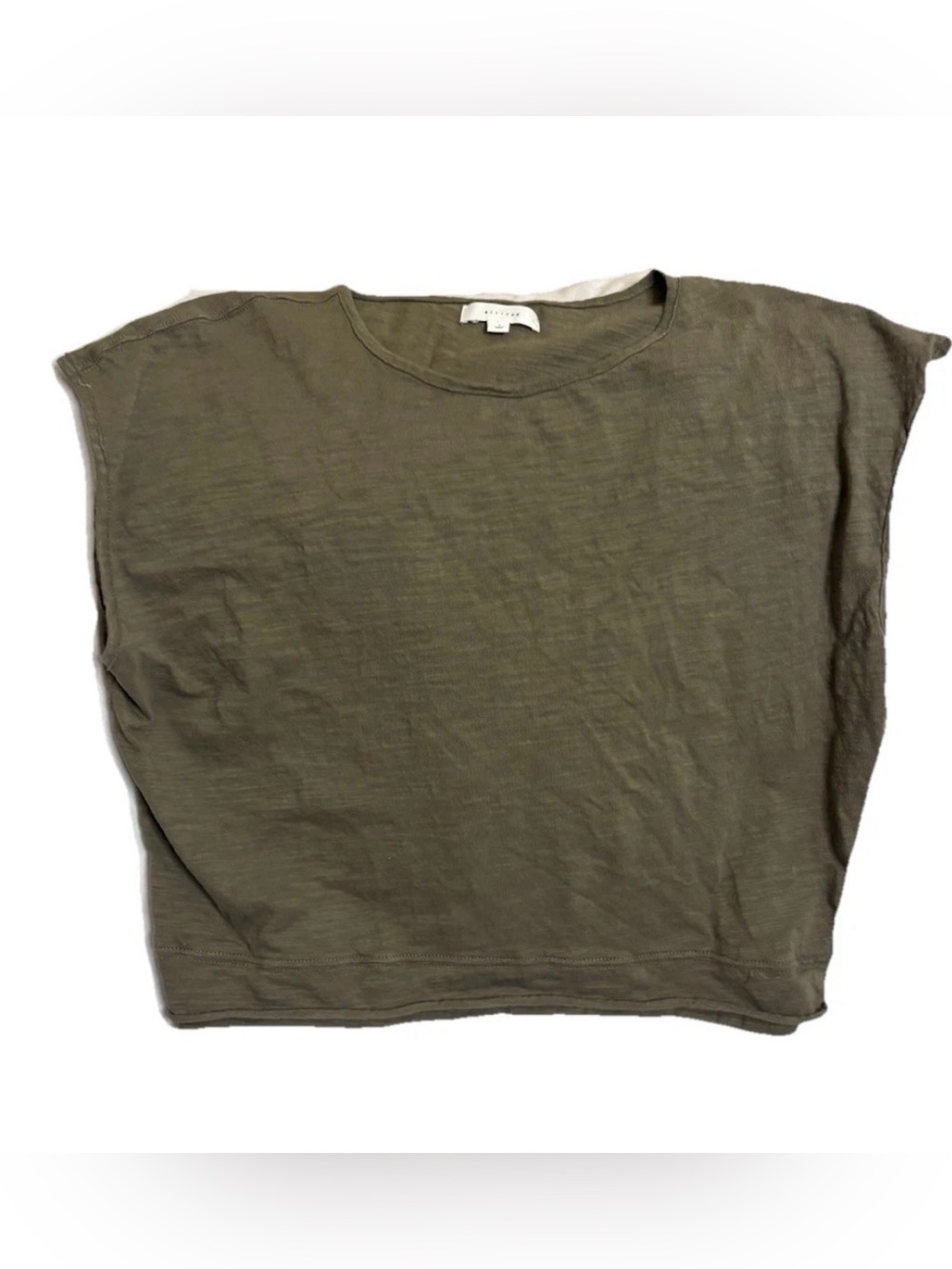 All Row T Shirt Sleeveless Women’s Green Large Boxy Crop